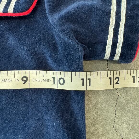Vintage Little Bitty Baby Navy Velour Prep Golf Jumper One Piece Short Set 3T - Picture 4 of 5